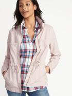 Old Navy Womens Twill Field Jacket For Women Pale Pink Size L