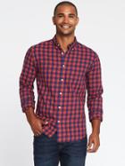 Old Navy Slim Fit Check Print Classic Shirt For Men - Red All Over