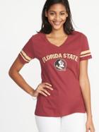 Old Navy Womens College Team Sleeve-stripe Tee For Women Florida State Size Xs