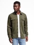 Old Navy Ponte Knit Button Front Shirt For Men - Olive Grove