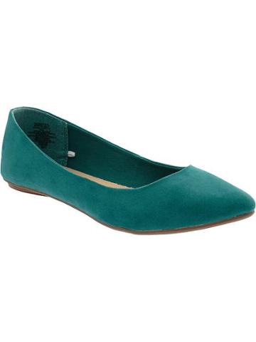 Old Navy Old Navy Womens Sueded Pointed Toe Flats - Teal