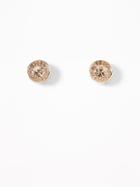 Crystal-stone Circle Stud Earrings For Women