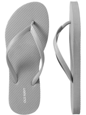 Old Navy Womens Classic Flip Flops - Silver