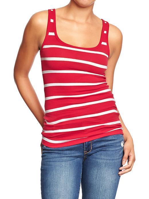 Old Navy Womens Perfect Pop Color Tanks - Red Stripe