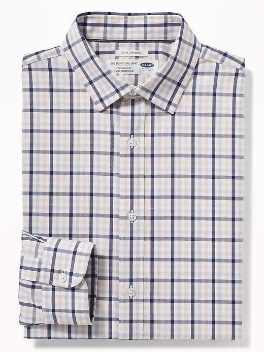 Old Navy Mens Slim-fit Built-in Flex Signature Non-iron Shirt For Men Bubblegum Pink Size Xxl