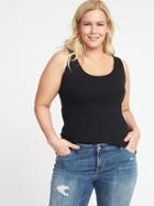 Old Navy Womens First-layer Fitted Plus-size Rib-knit Tank Black Size 1x
