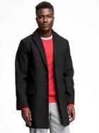 Old Navy Wool Blend Topcoat For Men - Black