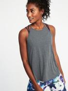 Old Navy Womens Loose-fit Racerback Performance Tank For Women Heather Gray Size L