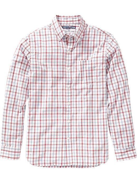 Mens Classic Regular Fit Shirts Size Xxl Big - White/red Plaid