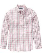 Mens Classic Regular Fit Shirts Size Xxl Big - White/red Plaid