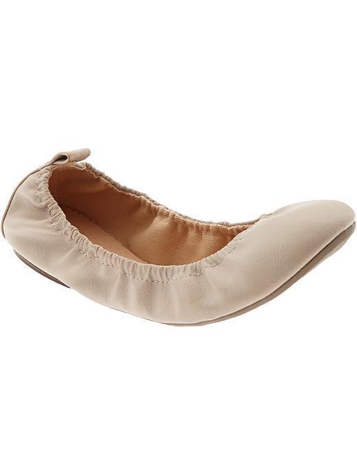 Old Navy Womens Scrunch Ballet Flats - Nude