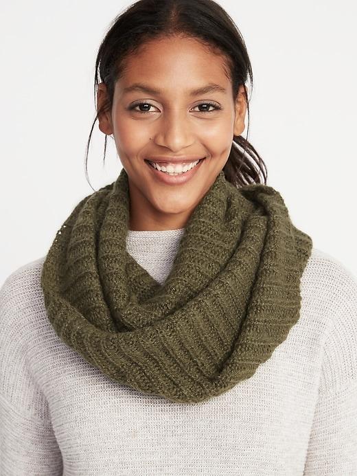 Old Navy Womens Rib-knit Infinity Scarf For Women Olive Size One Size