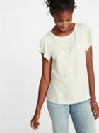 Old Navy Womens Relaxed Flutter-sleeve Top For Women Creme De La Creme Size Xs