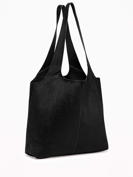 Old Navy Sueded Tote & Wristlet For Women - Blackjack