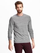 Old Navy Textured Crew Neck Layering Tee For Men - Heather Gray