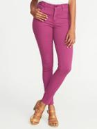 Old Navy Womens Mid-rise Pop-color Rockstar Super Skinny Jeans For Women Boysenberry Juice Size 4