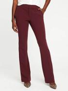 Old Navy Mid Rise Slim Flare Trousers For Women - Claret Red