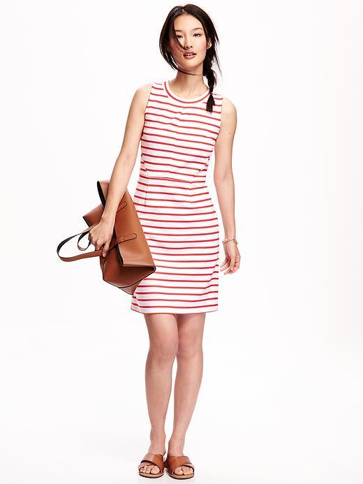 Old Navy Sleeveless Sheath Dress - White Stripe