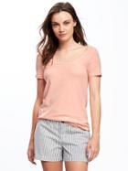 Old Navy Womens Classic Semi-fitted Tee For Women Just Peachy Size S