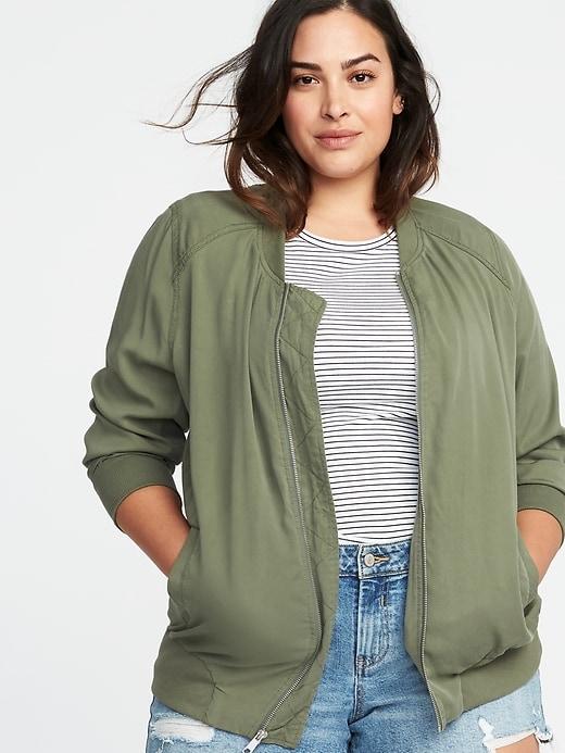 Old Navy Womens Lightweight Twill Plus-size Bomber Jacket Arugula Size 2x