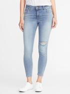 Old Navy Womens Mid-rise Rockstar Super Skinny Distressed Ankle Jeans For Women Manzanita Size 0
