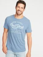 Old Navy Mens New York-graphic Tee For Men Blue Size Xl
