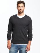 Old Navy Mens V-neck Sweater For Men Charcoal Heather Size S