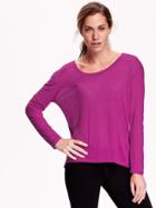 Old Navy Womens Active Crepe Tee Size L - Purple Pizazz Poly