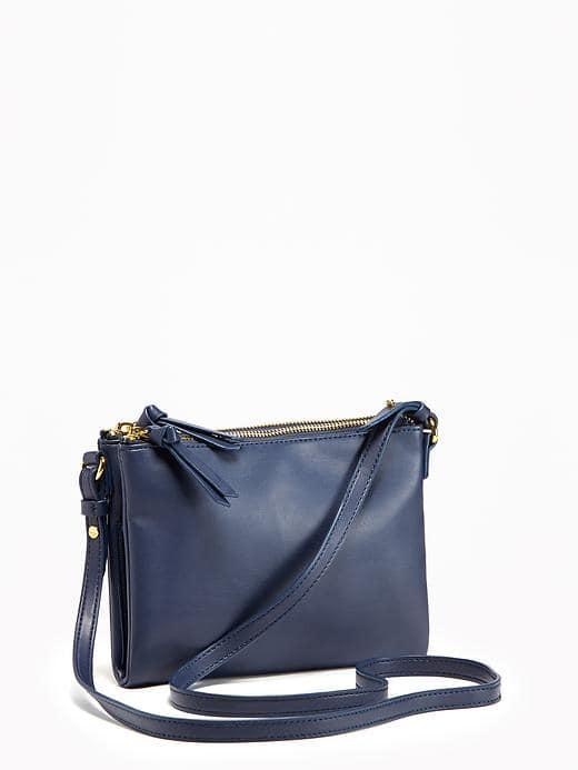 Old Navy Double Zip Crossbody Bag For Women - Blue