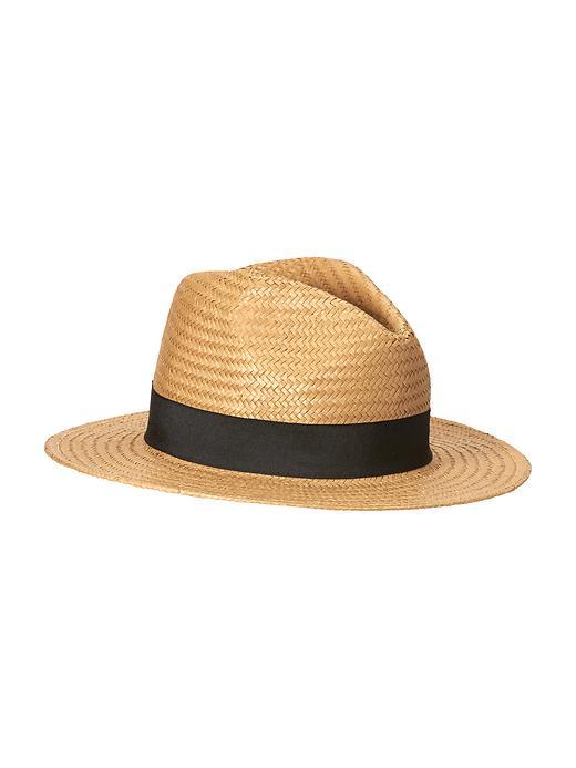Old Navy Straw Fedora For Men - Dark Brown