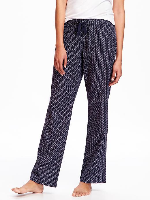 Old Navy Poplin Sleep Pants For Women - Blue Stripe