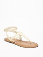 Faux-leather T-strap Sandals For Women