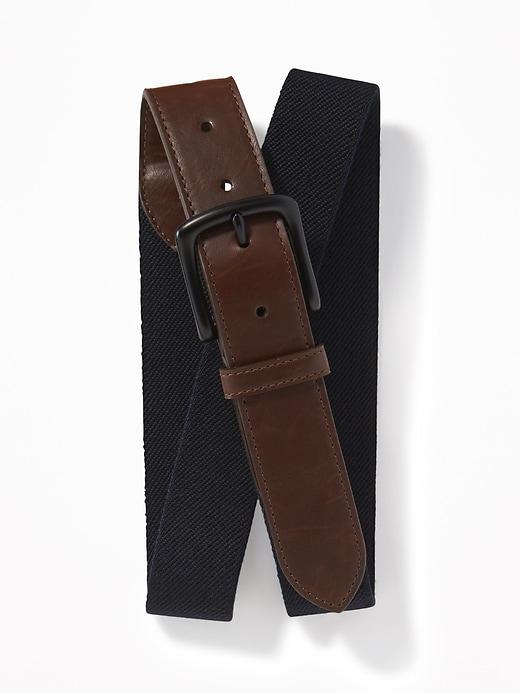 Old Navy Mens Stretch-canvas Belt For Men Blue Marl Size S