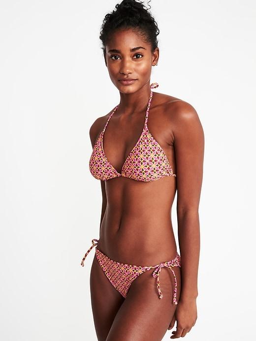 Old Navy Womens Triangle String-bikini Top For Women Red Tile Size L
