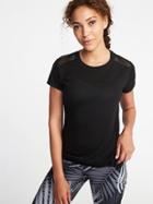 Old Navy Womens Relaxed Mesh-back Side-tie Tee For Women Black Size L