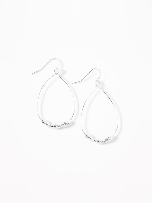 Hammered-disk Hoop Earrings For Women