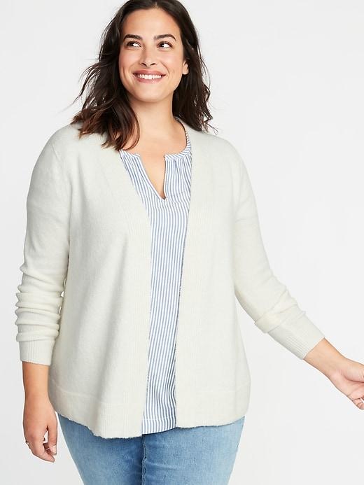 Old Navy Womens Soft-brushed Open-front Plus-size Sweater Cream Size 3x