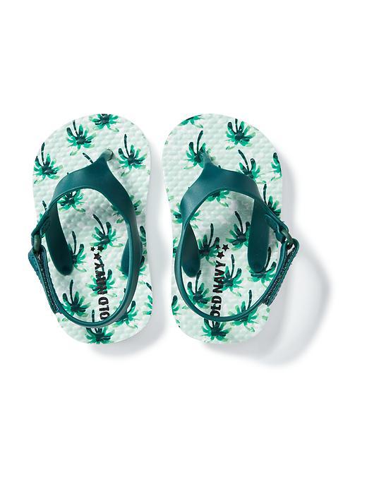 Old Navy Patterned Flip Flops - Palms