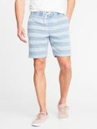 Old Navy Mens Striped Built-in Flex Jogger Shorts For Men (9) Chambray Stripe Size L