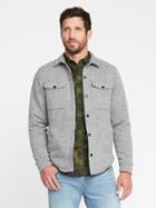 Old Navy Sweater Fleece Shirt Jacket For Men - Heather Gray