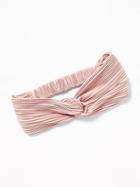 Old Navy Womens Pleated Satin Headwrap For Women Blush Size One Size