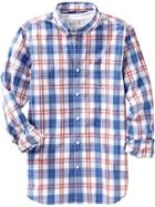 Old Navy Mens Everyday Classic Regular Fit Shirts - Blue Typhoon Plaid