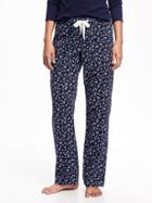 Old Navy Printed Flannel Sleep Pant For Women - Blue Floral