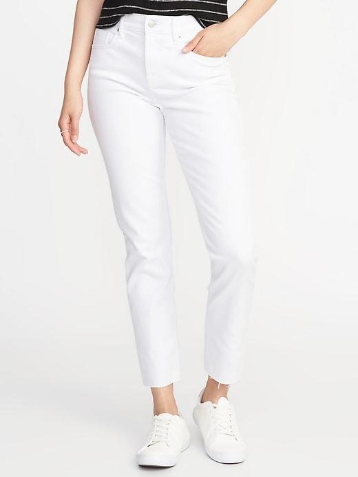 Old Navy Womens The Power Jean, A.k.a. The Perfect Straight For Women Bright White Size 4