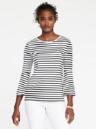 Old Navy Womens Slim-fit Bell-sleeve Top For Women White Stripe Size Xxl