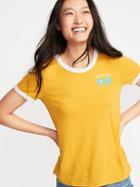 Slim-fit Graphic Ringer Tee For Women
