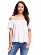 Old Navy Off The Shoulder Swing Top For Women - Whipped Cream