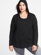 Old Navy Womens Relaxed Plus-size Lightweight Hoodie Black Size 1x
