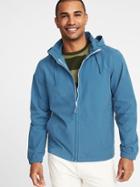 Old Navy Mens Water-resistant Nylon-blend Hooded Jacket For Men Sky Steel Size Xl