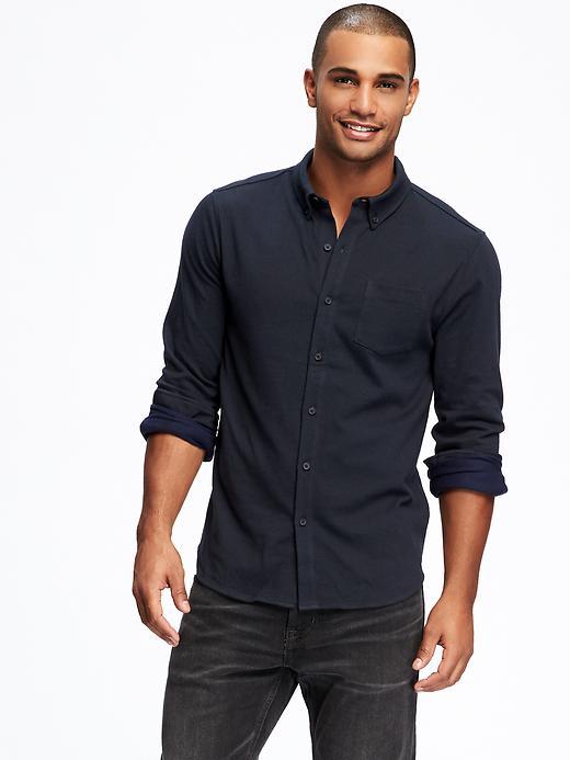 Old Navy Button Front Jersey Shirt For Men - In The Navy